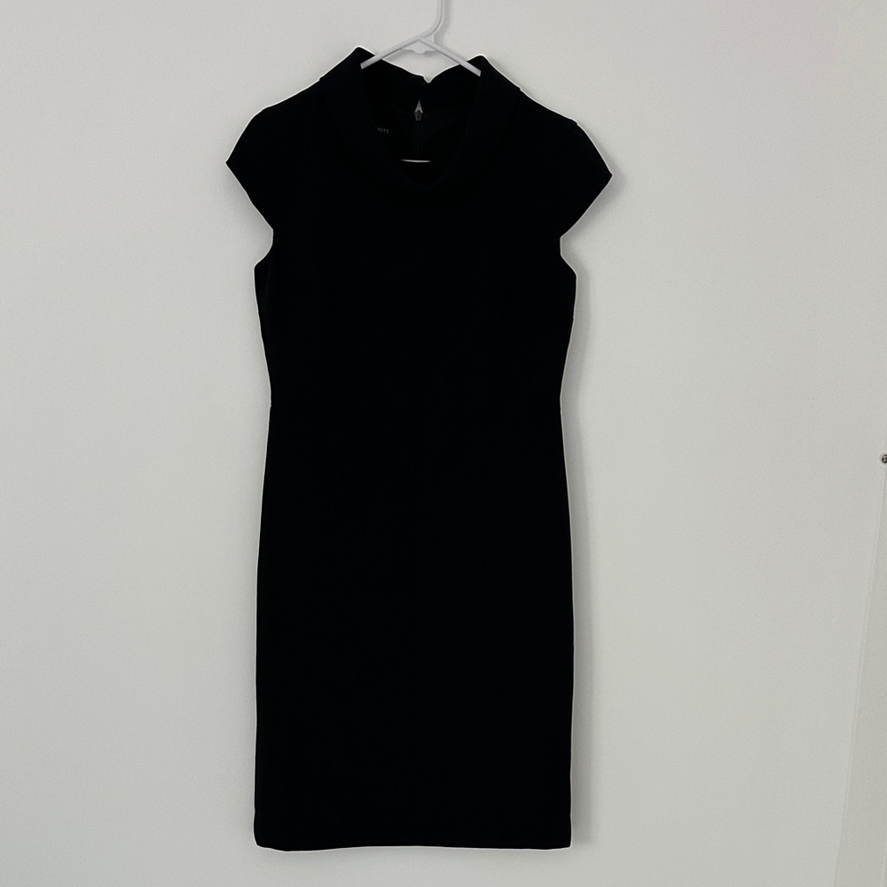 EUC Talbots Elegant Black Cap Sleeve Dress Size 2